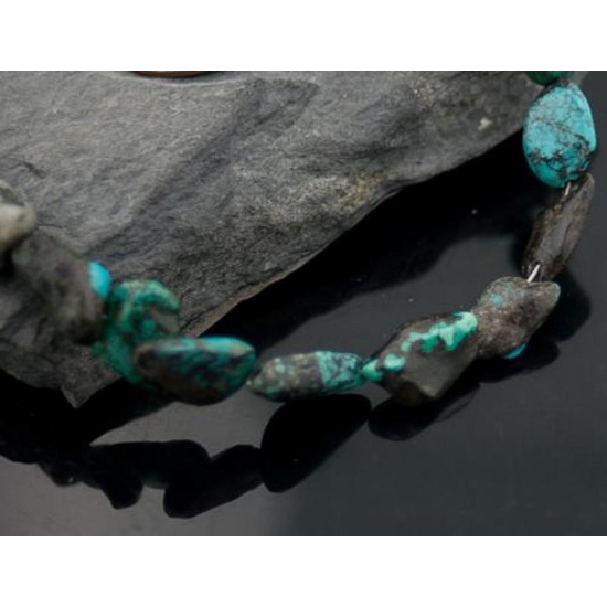 Nice Traditional Certified Authentic Navajo .925 Sterling Silver Natural Turquoise Native American Necklace 390620475382