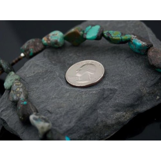 Nice Traditional Certified Authentic Navajo .925 Sterling Silver Natural Turquoise Native American Necklace 390620475382