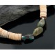 NiceCertified Authentic Navajo .925 Sterling Silver Graduated Melon Shell and Turquoise Native American Necklace 15262-50