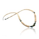 NiceCertified Authentic Navajo .925 Sterling Silver Graduated Melon Shell and Turquoise Native American Necklace 15262-50