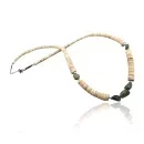 Nice Navajo .925 Sterling Silver Graduated Melon Shell and Turquoise Native American Necklace 15262-50