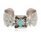Nickel and Brass Navajo Handmade Certified Authentic Natural Turquoise Native American Bracelet 12995