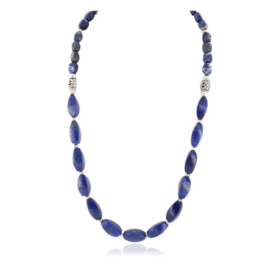 Nickel Certified Authentic Navajo Natural Lapis Lazuli Native American Necklace 25323 Nickel Certified Authentic Navajo Natural Lapis Lazuli Native American Necklace 25323
