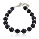 Nickel Navajo Natural Purple Goldstone Native American Bracelet 13039-9