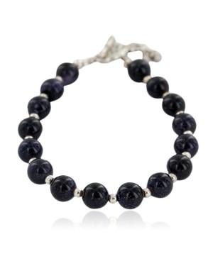 Nickel Certified Authentic Navajo Natural Purple Goldstone Native American Bracelet 13039-9