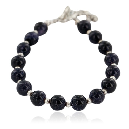 Nickel Certified Authentic Navajo Natural Purple Goldstone Native American Bracelet 13039-9