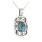 Nickel Feather Certified Authentic Handmade Navajo Natural Turquoise Native American Necklace 12810-9