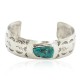 Nickel Navajo Handmade Certified Authentic Natural Cerrillos Turquoise Native American Bracelet 13067-2