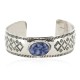 Nickel Navajo Handmade Certified Authentic Natural Lapis Native American Bracelet 13026-1