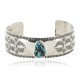 Nickel Navajo Handmade Certified Authentic Natural Turquoise Native American Bracelet 13026-8