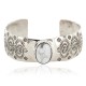Nickel Navajo Handmade Certified Authentic White Howlite Native American Bracelet 13026-3