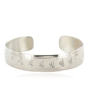 Nickel Navajo Horse Handmade Certified Authentic Native American Bracelet 13027
