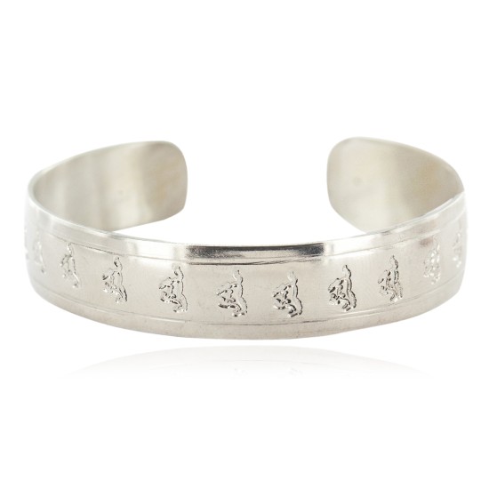 Nickel Navajo Horse Handmade Certified Authentic Native American Bracelet 13027