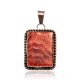 Orange Spiny Oyster .925 Starling Silver Certified Authentic Navajo Native American Handmade Pendant 24519-1