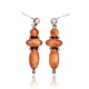 Orange Spiny Oyster .925 Starling Silver Certified Authentic Navajo Native American Handmade Post Earrings  18198-30