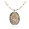 Oval .925 Sterling Silver Navajo Certified Authentic Natural White and Turquoise Native American Necklace 12924-4-25289