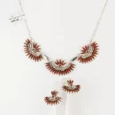 Petit Point Handmade FILMER Lalio Zuni .925 Sterling Silver Natural Coral Native American Necklace 370992782922