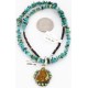 Petit Point Handmade Certified Authentic Zuni .925 Sterling Silver GASPEITE and Turquoise Native American Necklace 371021089342