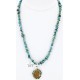 Petit Point Handmade Certified Authentic Zuni .925 Sterling Silver GASPEITE and Turquoise Native American Necklace 371021089342