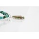 Petit Point Handmade Certified Authentic Zuni .925 Sterling Silver GASPEITE and Turquoise Native American Necklace 371021089342