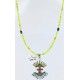 Petit Point Handmade Certified Authentic Zuni .925 Sterling Silver Gaspeite and Turquoise Native American Necklace 371032601533