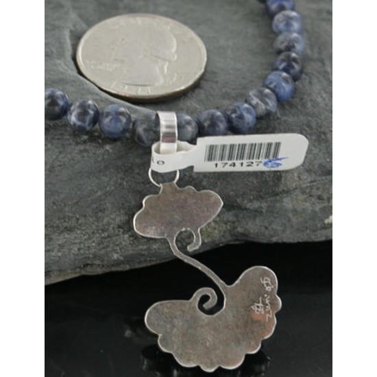 Petit Point Handmade Certified Authentic Zuni .925 Sterling Silver Lapis and Turquoise Native American Necklace 390680722251