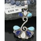 Petit Point Handmade Certified Authentic Zuni .925 Sterling Silver Lapis and Turquoise Native American Necklace 390680722251