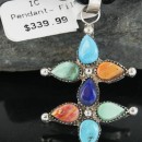 Petit Point Handmade Certified Authentic Zuni .925 Sterling Silver Multi Color Native American Necklace 370910626582
