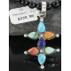 Petit Point Handmade Certified Authentic Zuni .925 Sterling Silver Multi Color Native American Necklace 370910626582