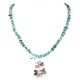 Petit Point Handmade Certified Authentic Zuni .925 Sterling Silver Multicolor and Turquoise Native American Necklace 371046957046