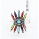 Petit Point Handmade Certified Authentic Zuni .925 Sterling Silver Multicolor and Turquoise Native American Ring  390823424169