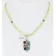 Petit Point Handmade Certified Authentic Zuni .925 Sterling Silver Multicolor Gaspeite and Turquoise Native American Necklace 390886252965