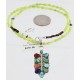 Petit Point Handmade Certified Authentic Zuni .925 Sterling Silver Multicolor Gaspeite and Turquoise Native American Necklace 390886252965