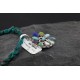 Petit Point Handmade Certified Authentic Zuni .925 Sterling Silver Multicolor Native American Necklace 390743187700