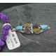Petit Point Handmade Certified Authentic Zuni .925 Sterling Silver MultiColor Stone and Turquoise Native American Necklace 390670221207