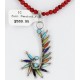 Petit Point Handmade Certified Authentic Zuni .925 Sterling Silver Multicolor Stones and Turquoise Native American Necklace 371058569934