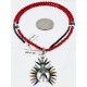Petit Point Handmade Certified Authentic Zuni .925 Sterling Silver Multicolor Stones and Turquoise Native American Necklace 371059544884