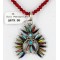 Petit Point Handmade Certified Authentic Zuni .925 Sterling Silver Multicolor Stones and Turquoise Native American Necklace 371059544884