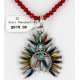 Petit Point Handmade Certified Authentic Zuni .925 Sterling Silver Multicolor Stones and Turquoise Native American Necklace 371059544884