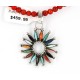Petit Point Handmade Certified Authentic Zuni .925 Sterling Silver Multicolor Stones and Turquoise Native American Necklace 371068525145