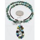 Petit Point Handmade Certified Authentic Zuni .925 Sterling Silver Multicolor Stones and Turquoise Native American Necklace 371073328751