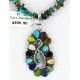 Petit Point Handmade Certified Authentic Zuni .925 Sterling Silver Multicolor Stones and Turquoise Native American Necklace 371073328751