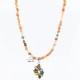 Petit Point Handmade Certified Authentic Zuni .925 Sterling Silver Multicolor Stones and Turquoise Native American Necklace 390803790800