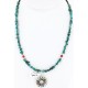 Petit Point Handmade Certified Authentic Zuni .925 Sterling Silver Multicolor Stones and Turquoise Native American Necklace 390824612732