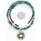 Petit Point Handmade Certified Authentic Zuni .925 Sterling Silver Multicolor Stones and Turquoise Native American Necklace 390824612732
