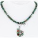 Petit Point Handmade Certified Authentic Zuni .925 Sterling Silver Multicolor Stones and Turquoise Native American Necklace 390838317177