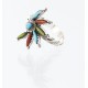 Petit Point Handmade Certified Authentic Zuni .925 Sterling Silver Multicolor Stones and Turquoise Native American Ring  371008009645