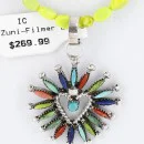 Petit Point Handmade Zuni .925 Sterling Silver MULTICOLOR Stones Native American Necklace 390789094231