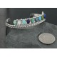 Petit Point Handmade Certified Authentic Zuni .925 Sterling Silver Multicolor Turquoise Native American Bracelet 390729010413