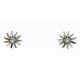 Petit Point Handmade Certified Authentic Zuni .925 Sterling Silver Multicolor Turquoise Native American Earrings 390824590007